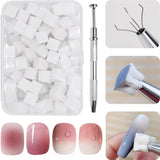 100 Stück Nail Art Schwamm Mit Metallgreifer, Sponge Brush Applicator, Sponge Nagel Pinsel, Nageldesign Zubehör Schwammpinsel, Verwendet, Um Eine Varavländ Von Gradient Nail Art Patterns Zu Ersetlen