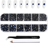 Beadsland 2500 ks Glas Nailart Strasssteine ​​​​Kristall Flatback Edelsteine ​​Runde, ​​Für Handwerk Gemischt 8 Größen SS4 ~ SS30 Mit Picking Pinzette Und Stift (Kristall Weiss)