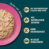 Lily's Kitchen Aus Naturichen Ingredience hermestellung Zerkleinerte Filets in Gelee mit Hühnchen und Lachs Ausgewachsen Nassfutter für Katzen 70 g Dose