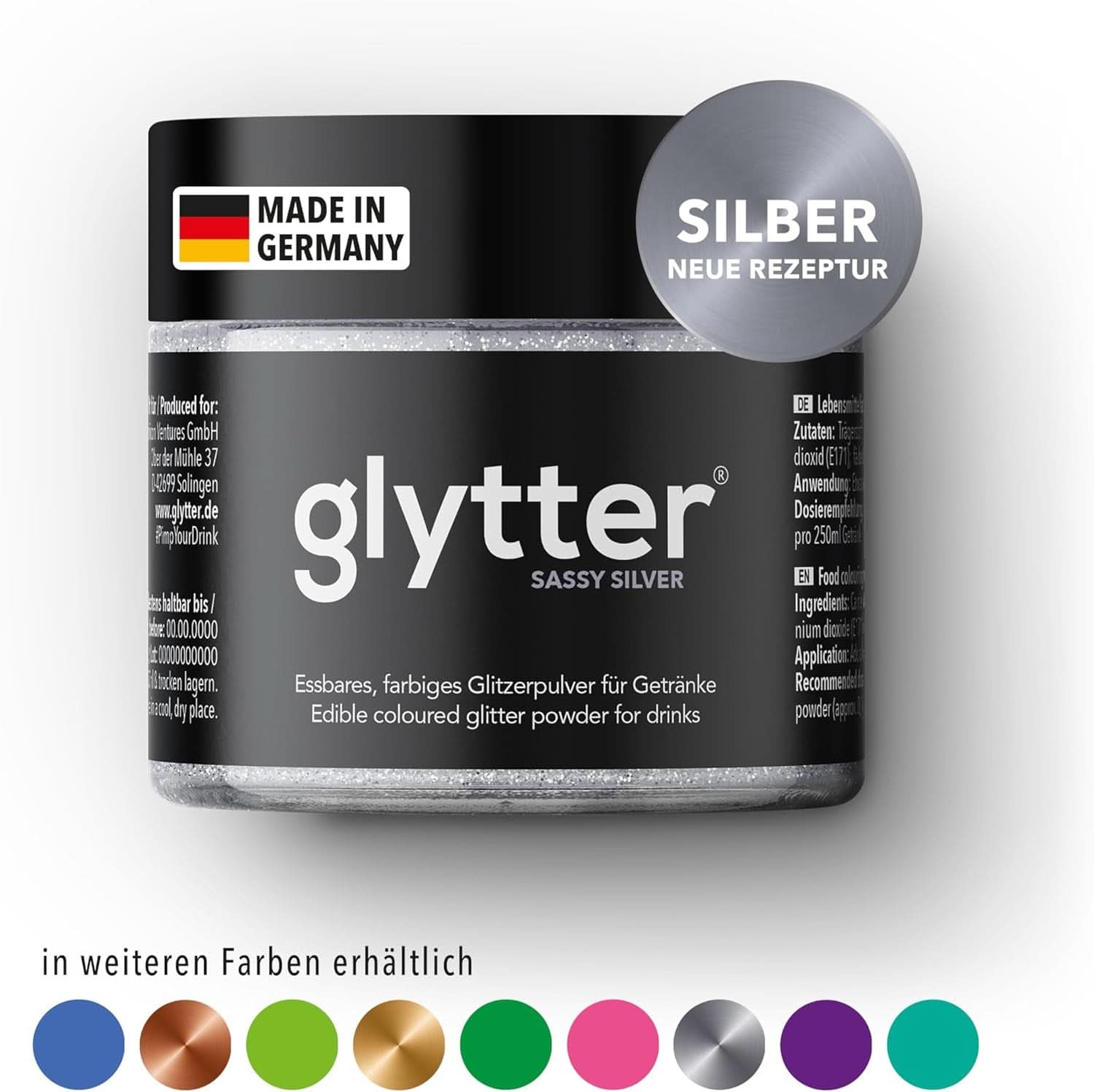 Glitter Glitter Powder For Drinks (Silver) - Jedlé třpytky do nápojů, 10 gramů Glitter Naty Shop