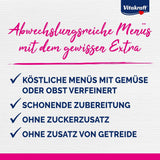 Vitakraft Poésie Création, Tender Selection, Mokré krmivo pro kočky, Mokré krmivo pro kočky v omáčce, s kuřecím masem, s krůtím masem, s hovězím masem, bez přidaného cukru a cereálií (1 balení 6 x 85 g)