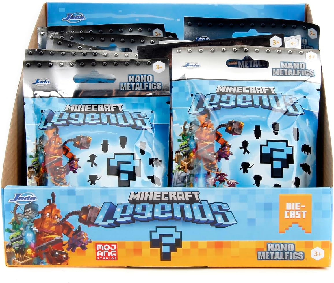 Jada Toys - Minecraft Blind Pack Nanofigs, Wave 2, Minecraft Legends Nano Metal sběratelská figurka, Různé modely, 4 cm, Věk 3+, Černá Akční figurky Naty Shop