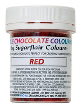 Potravinářské barvivo Sugarflair Chocolate Potravinářské barvivo na červenou čokoládu - Obarvené bio kakaové máslo, čokoládové barvivo na barvení čokolády, pralinek - 35g