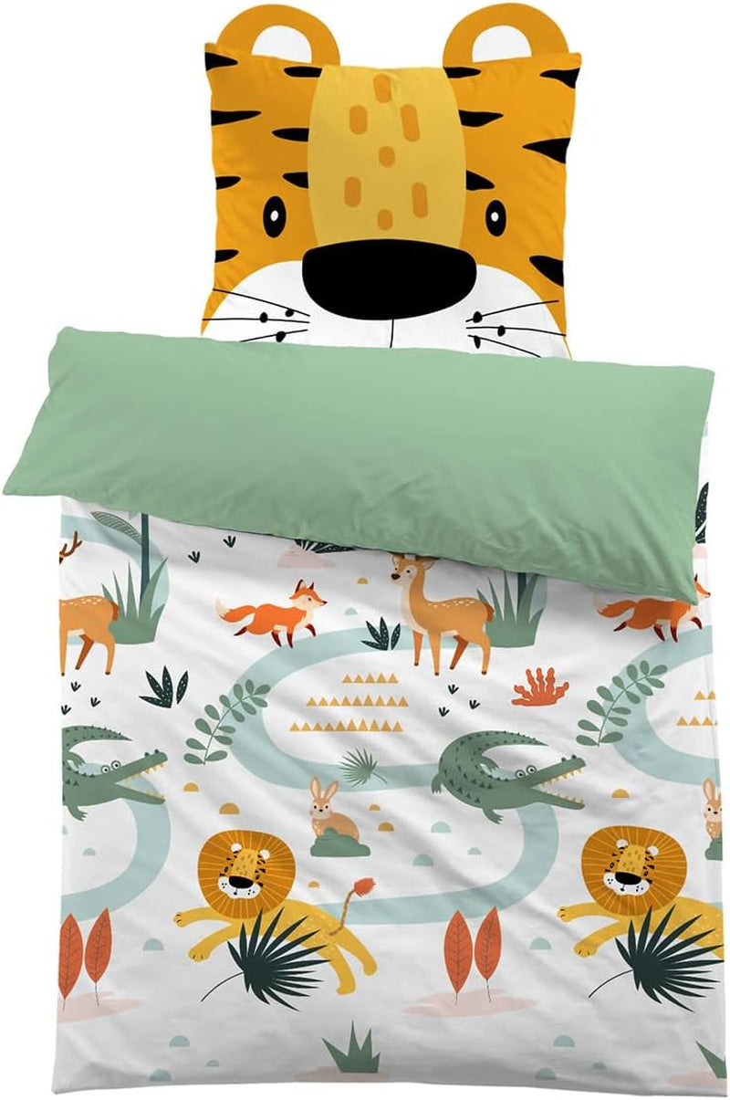 3D povlečení z mikrovlákna, zvířátka, unisex Povlečení - dětské Naty Shop Lev s ušima 135×200+80×80