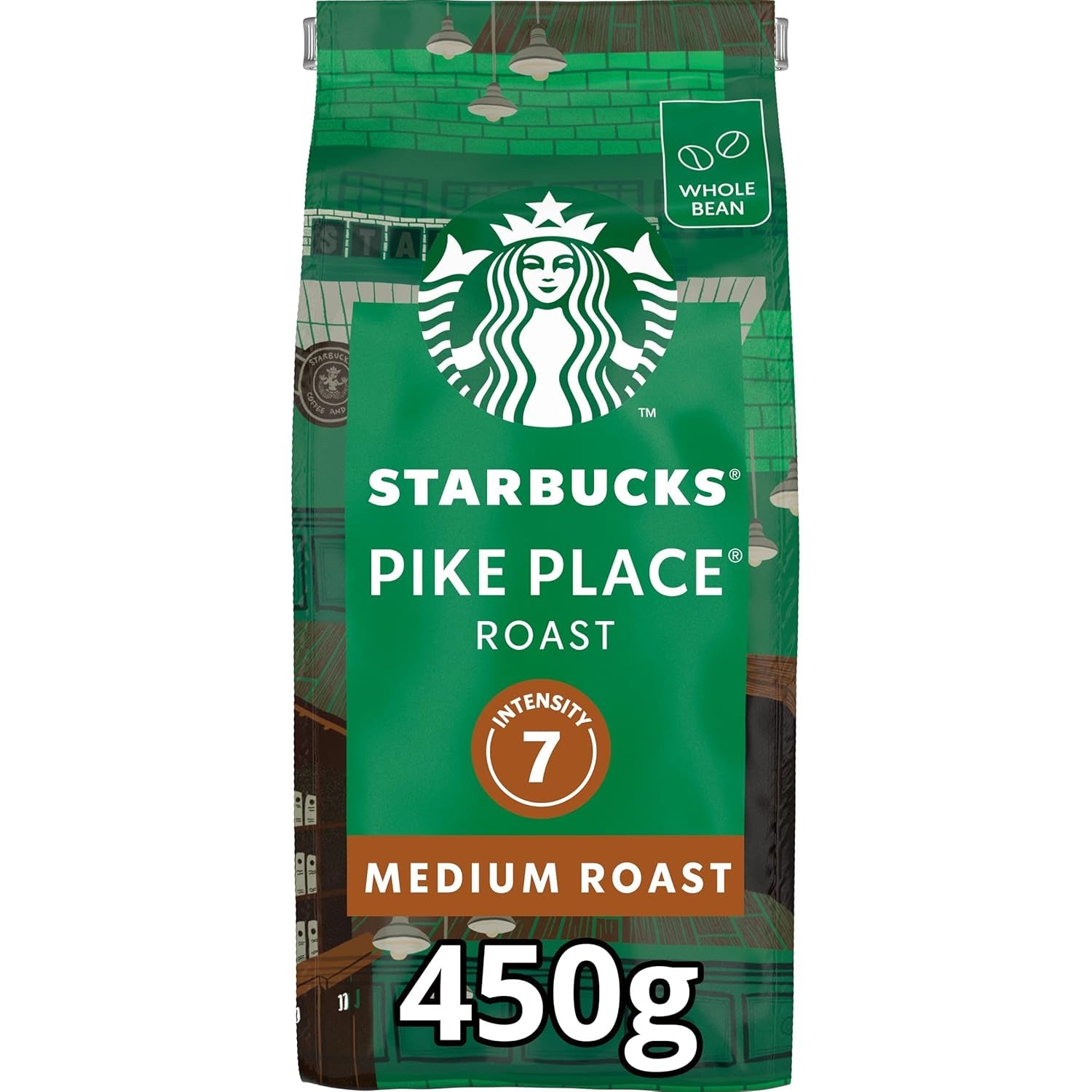 STARBUCKS Pike Place Roast, Mittlere Röstung, Ganze Kaffeebohnen 450 g (4er Pack)