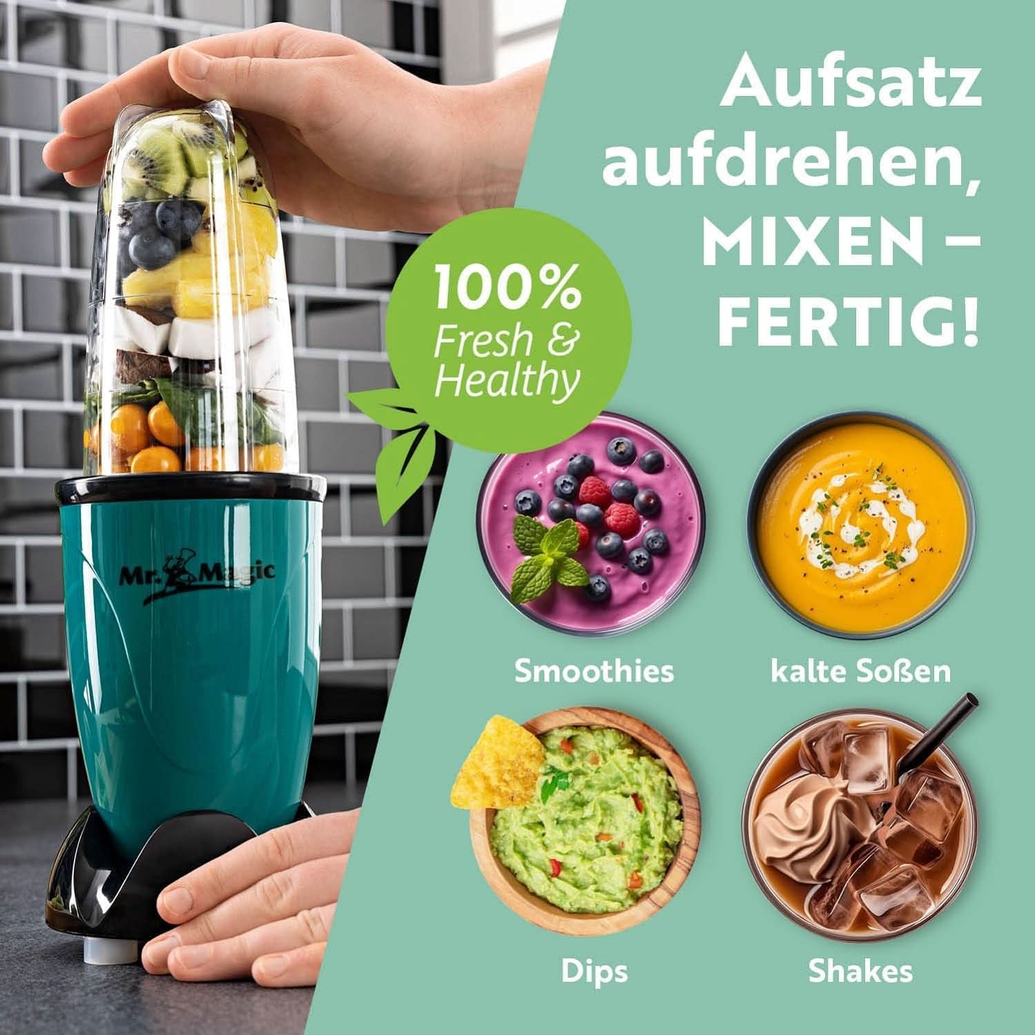 Gourmetmaxx Mr Magic Blender, Smoothie Maker s balíčkem příslušenství Xxl Naty Shop