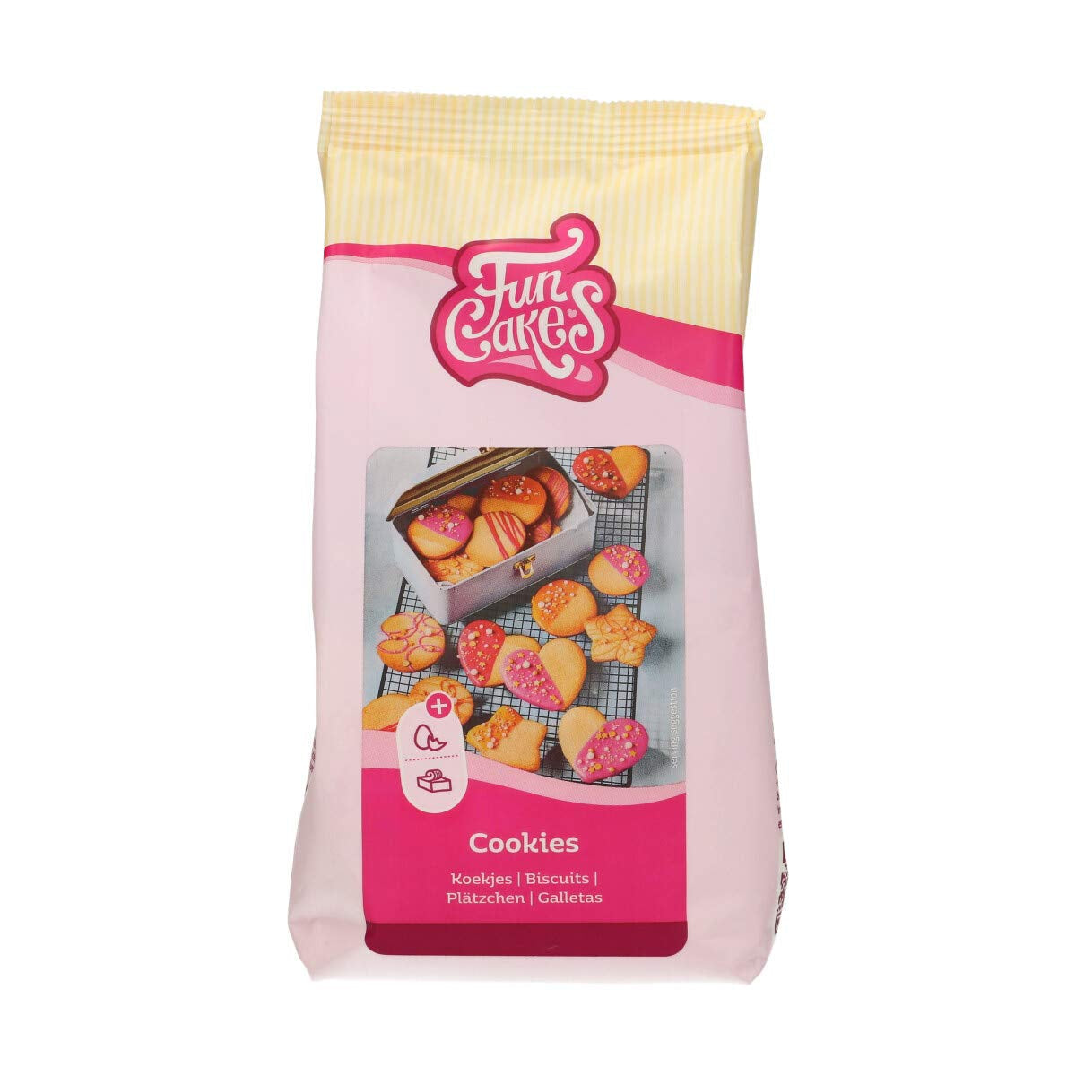 Funcakes Mix Für Kekse: Einfach Zu Berübenende, Knusprige Und Knusprige Kekse, Perfekt Zum Dekorieren Mit Fondant-Oder Royal Icing, Auch Als Tortenkruste Geeignet, Halal., 1 kg Směs na pečení a vaření Naty Shop 500 G máslo (1