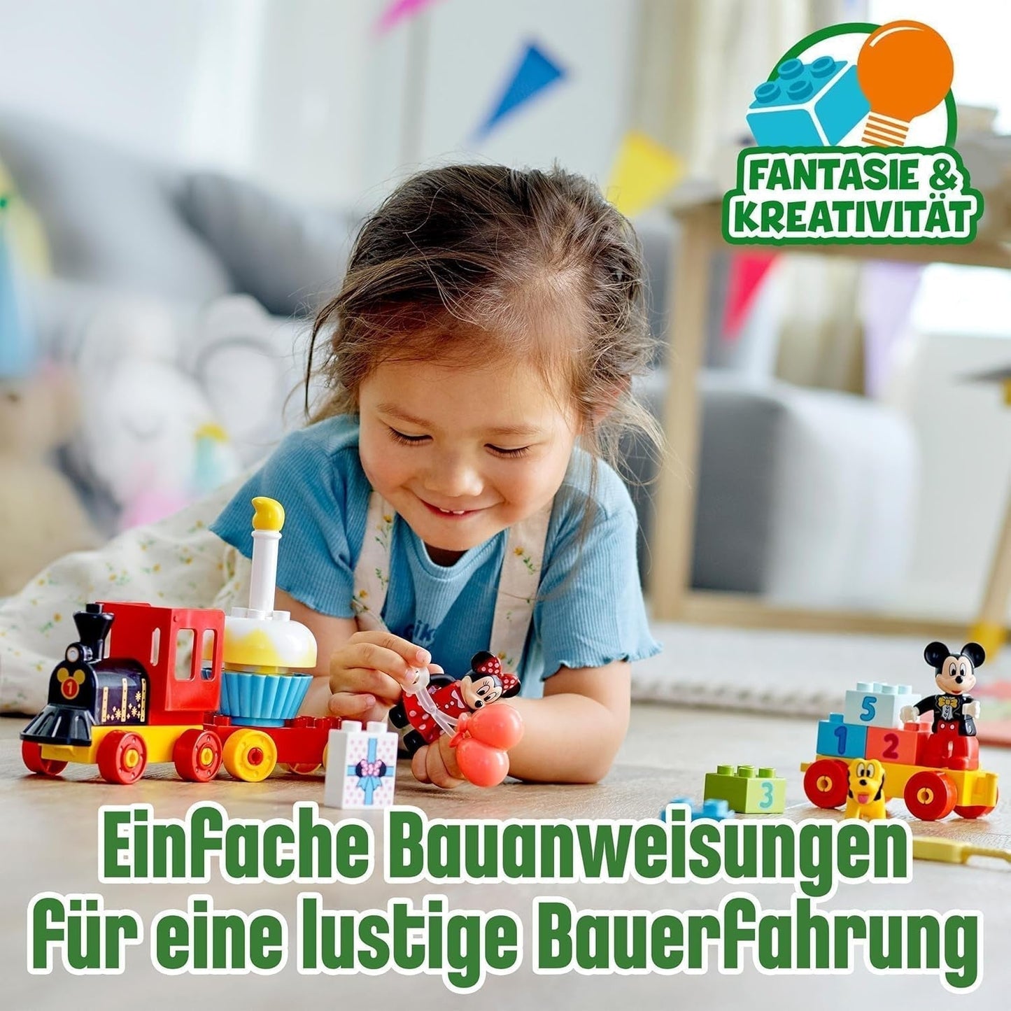 LEGO 10941 DUPLO Disney Mickey a Minnie narozeninový vláček, vláček s dortem a balónky, dárek pro děti od 2 let Stavebnice Besuche den LEGO-Store