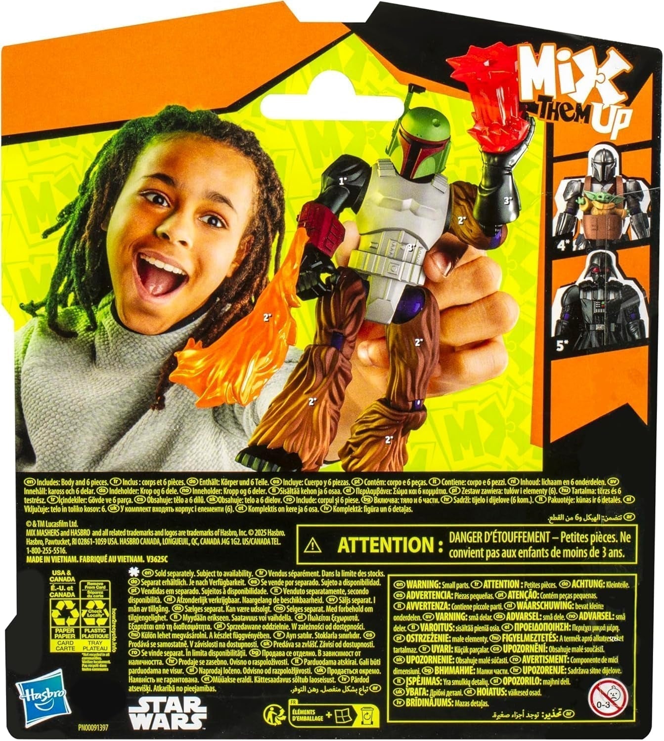 Star Wars Mixmashers Boba Fett Přizpůsobitelné Mix-And-Match akční figurky a příslušenství Akční figurky Naty Shop