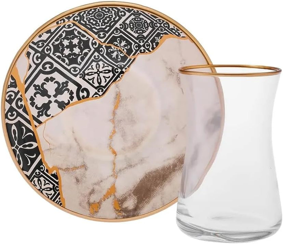 Karaca Aris 12dílná čajová sada pro 6 - Vynikající porcelánový servis pro elegantní čajový požitek