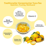Korejský nápoj Easycookasia – čaj Yuzu | Ovocné, sladké a citrusové | S vitamínem C | Na čaj, limonádu, koktejly a dezerty | Objevte asijskou čajovou kulturu (500g)