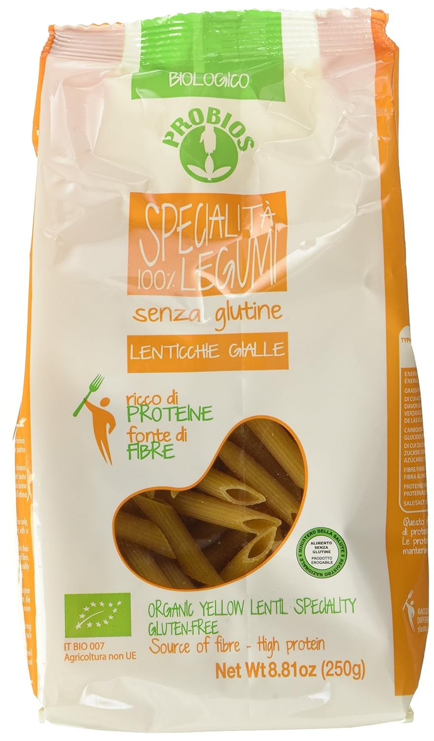 Penne ze žluté čočky, balení 12 ks (12 x 250 g)