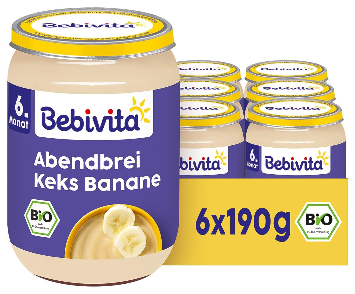 Večerní kaše se sušenkami a banány, 190g, balení 6 ks (6x190g)