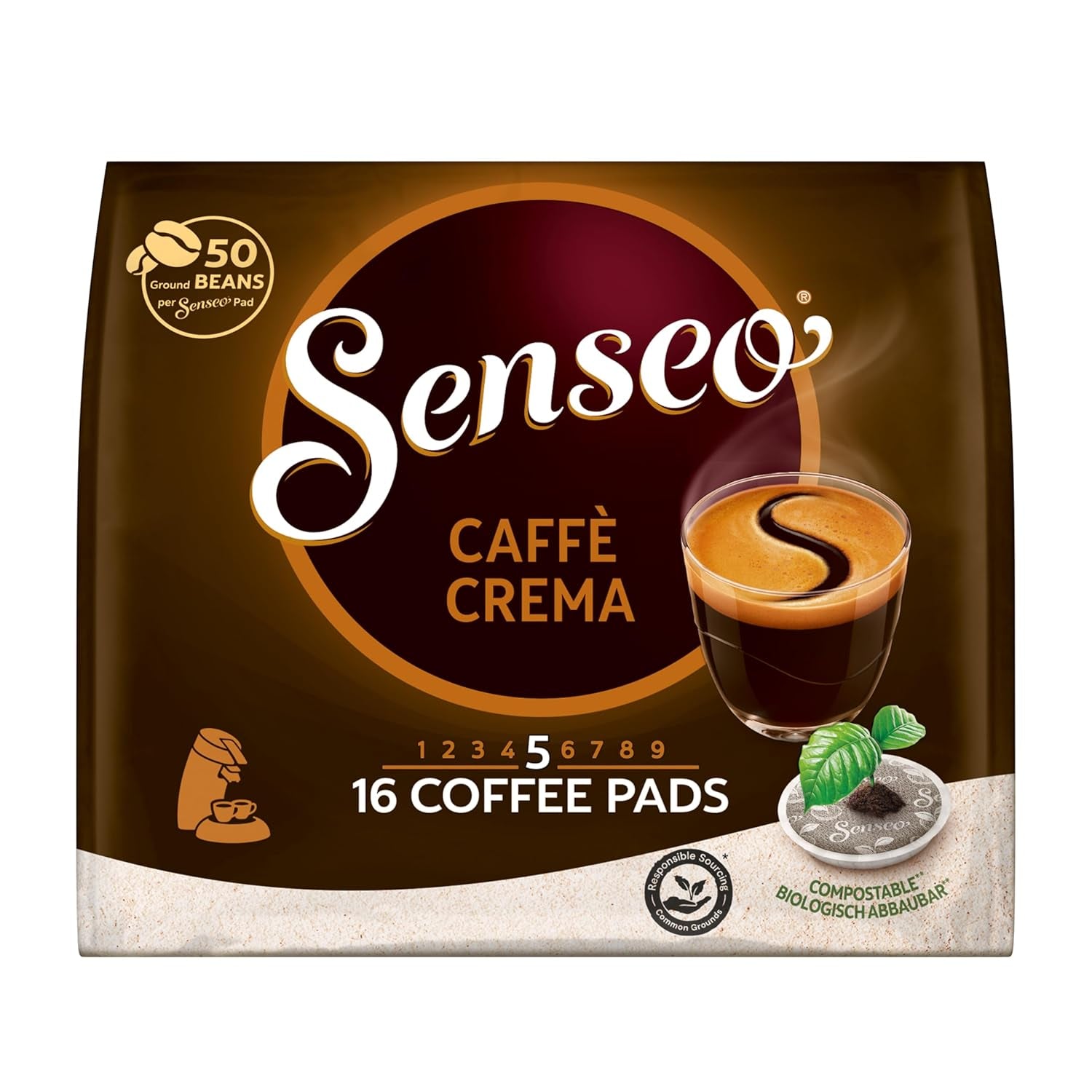 Senseo Pads Caffè Crema, 5 x 16 Getränke, 80 kaffeepadů