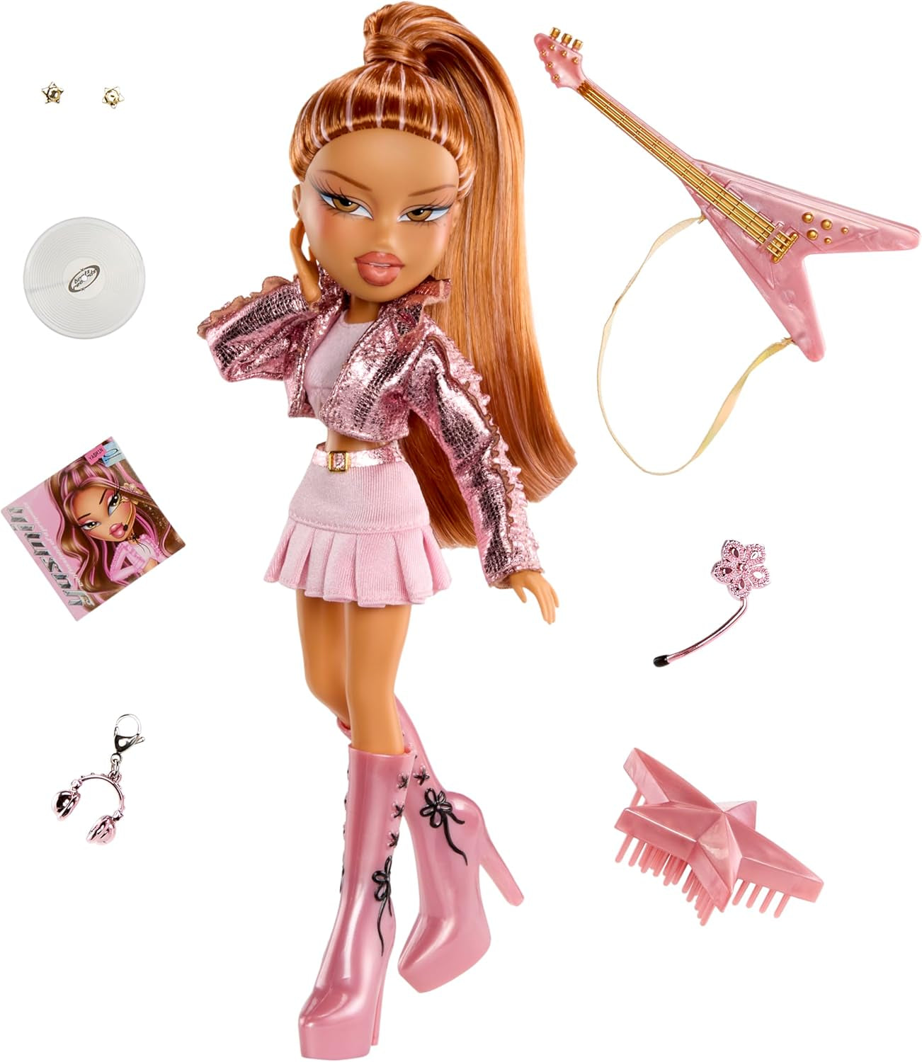 BRATZ Pop Starz Yasmin – Módní panenka se sběratelským kouzlem, oblečením a hudebními doplňky
