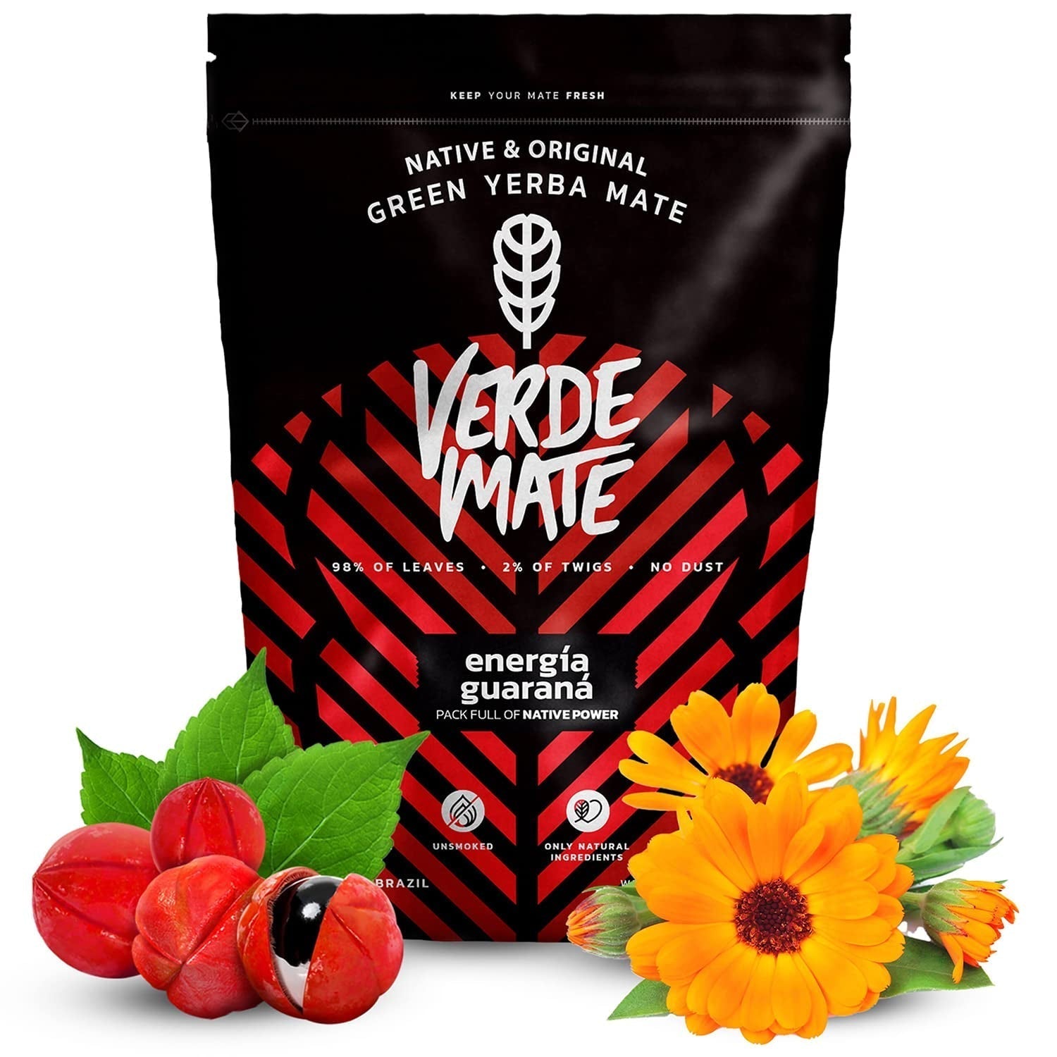 Bylinný čajový set Yerba maté | Yerba maté s bylinkami | Green Mate Green Energy Guarana, Guayusa Jazmin, Sarsaparilla | Brazilské zelené Yerba Mate | 3X500G