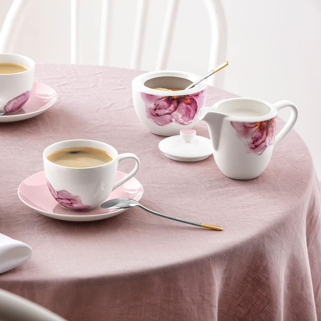 Villeroy & Boch - Hrnek na mléko z růžové zahrady, 280 ml, prémiový porcelán, bílá/růžová