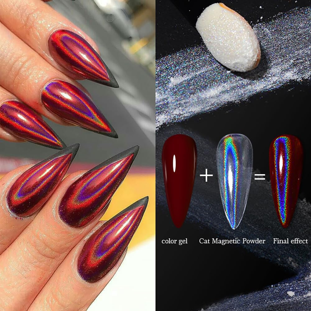 Chrome Nail Powder Aurora Ice Shimmer Chrome Pigment Powder 4PCS Chrome Powder Nägel Nail Art Nageldesign