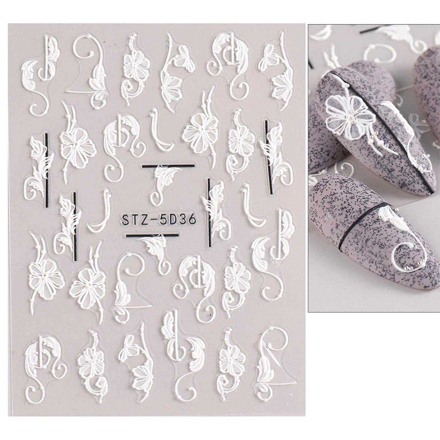 JMEOWIO 3D Nálepka na nehty Frühling Blume Nálepka na nehty Selbstklebend Nagelaufkleber 5D Stereoskopisch Buntes Letní Blumen Dekorace Nageldesign Zubehör 4 Blatt