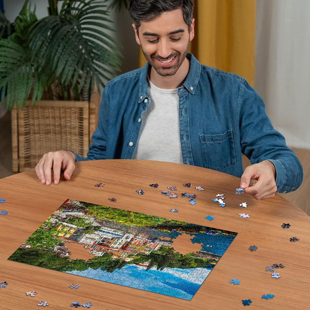 Ravensburger Puzzle 12000201 - Jezero Como, Itálie - 500dílné puzzle pro dospělé a děti od 10 let, puzzle na šířku s italskými motivy Puzzle Naty Shop