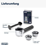 De'Longhi Dedica Style EC 685.B – Espresso kávovar s portafiltrem, espresso kávovar s profesionálním napěňovačem mléka, šířka pouze 15 cm, na mletou kávu nebo kapsle ESE, nádrž na vodu 1 l, černá