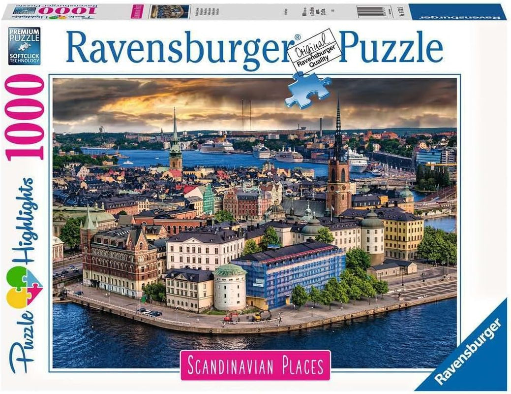 Ravensburger Puzzle Scandinavian Places 12000114 - Stockholm, Švédsko - 1000 dílkové puzzle pro dospělé a děti starší 14 let Puzzle Naty Shop Old Design