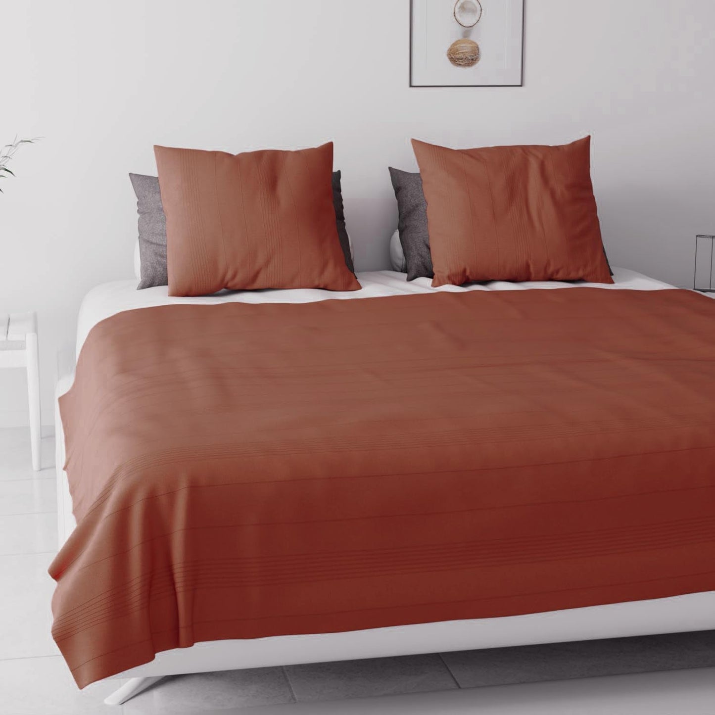 Soleil D'Ocre, Adele, přehoz, pohovka, bavlna, cihlově červená, 220 X 240 cm Postele a přikrývky Besuche den Soleil d'ocre-Store