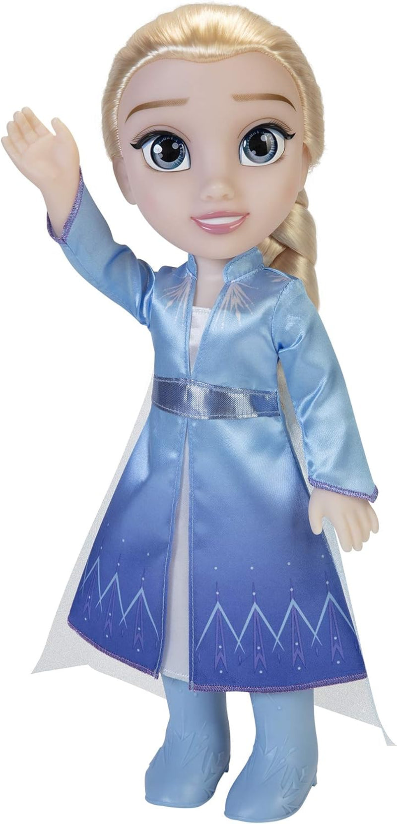 Cestovní panenka Disney Frozen 2 Elsa, 35cm panenka s šaty inspirovanými kultovním filmem, botami a dlouhými spletenými vlasy pro extra zábavu při hraní, pro dívky od 3 let