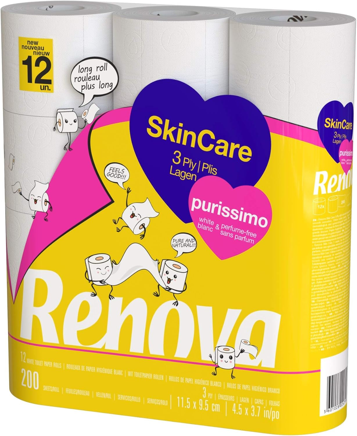 Renova Skincare Purissimo toaletní papír, 12 rolí, bílý