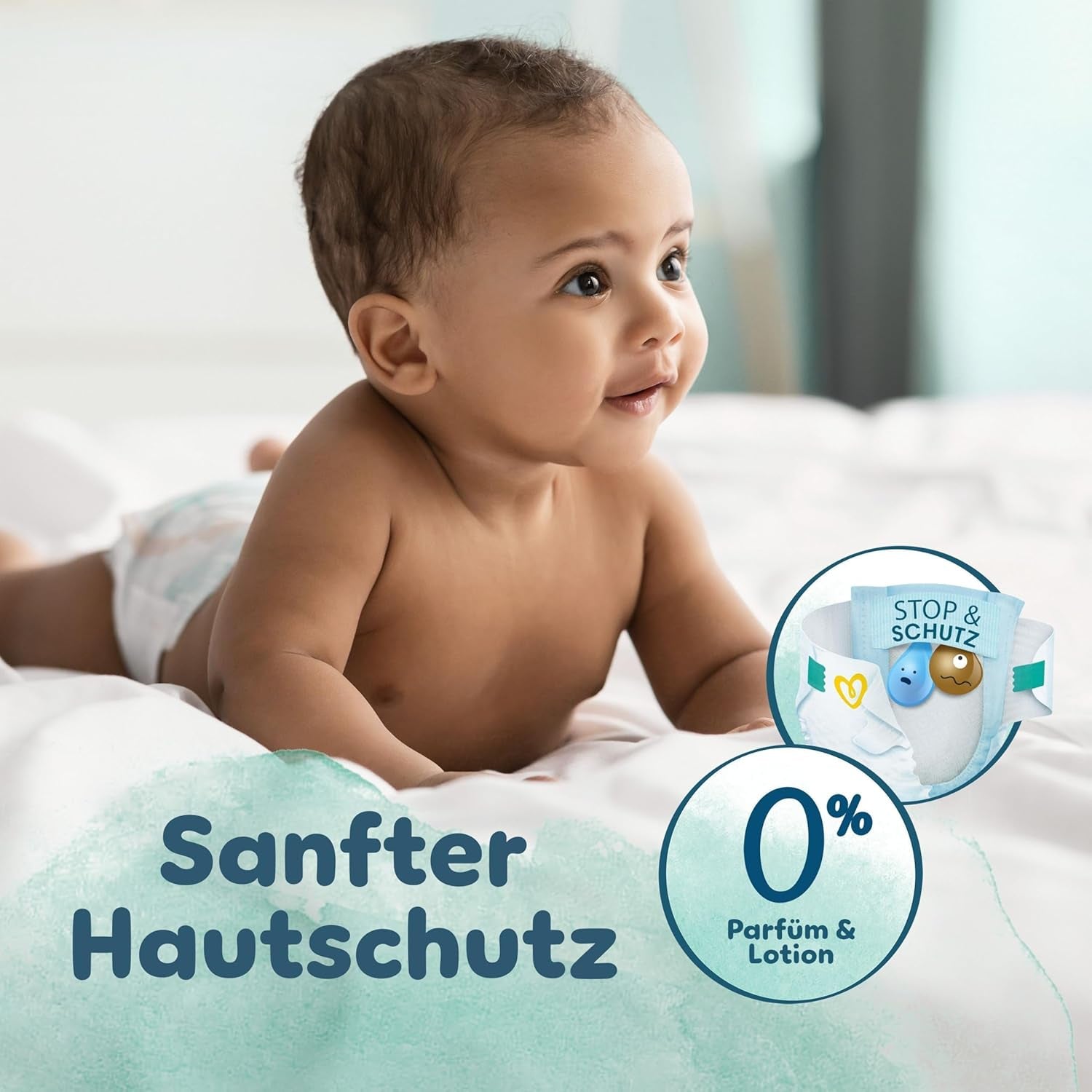 Plenky Pampers Harmony Velikost 4, 174 Plenky, 9kg-14kg, Jemná ochrana pokožky se 100% ochranou Pampers