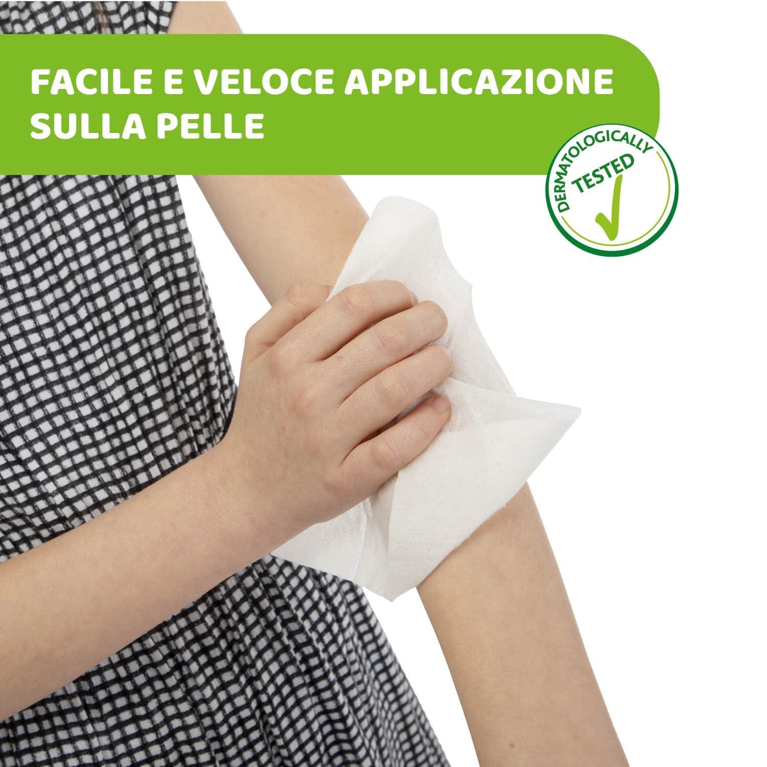 Chicco NaturalZ ochranné vlhčené ubrousky, balení 20 ks. Přírodní letní ochrana s citronovou trávou a eukalyptem, denní a noční ochrana.