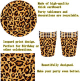 Leopardí vzor Party Geschirr Kindergeburtstag Deko Geburtstag Party Geschirr Dschungel Pappteller Becher Servietten Babyparty Tischdeko Set