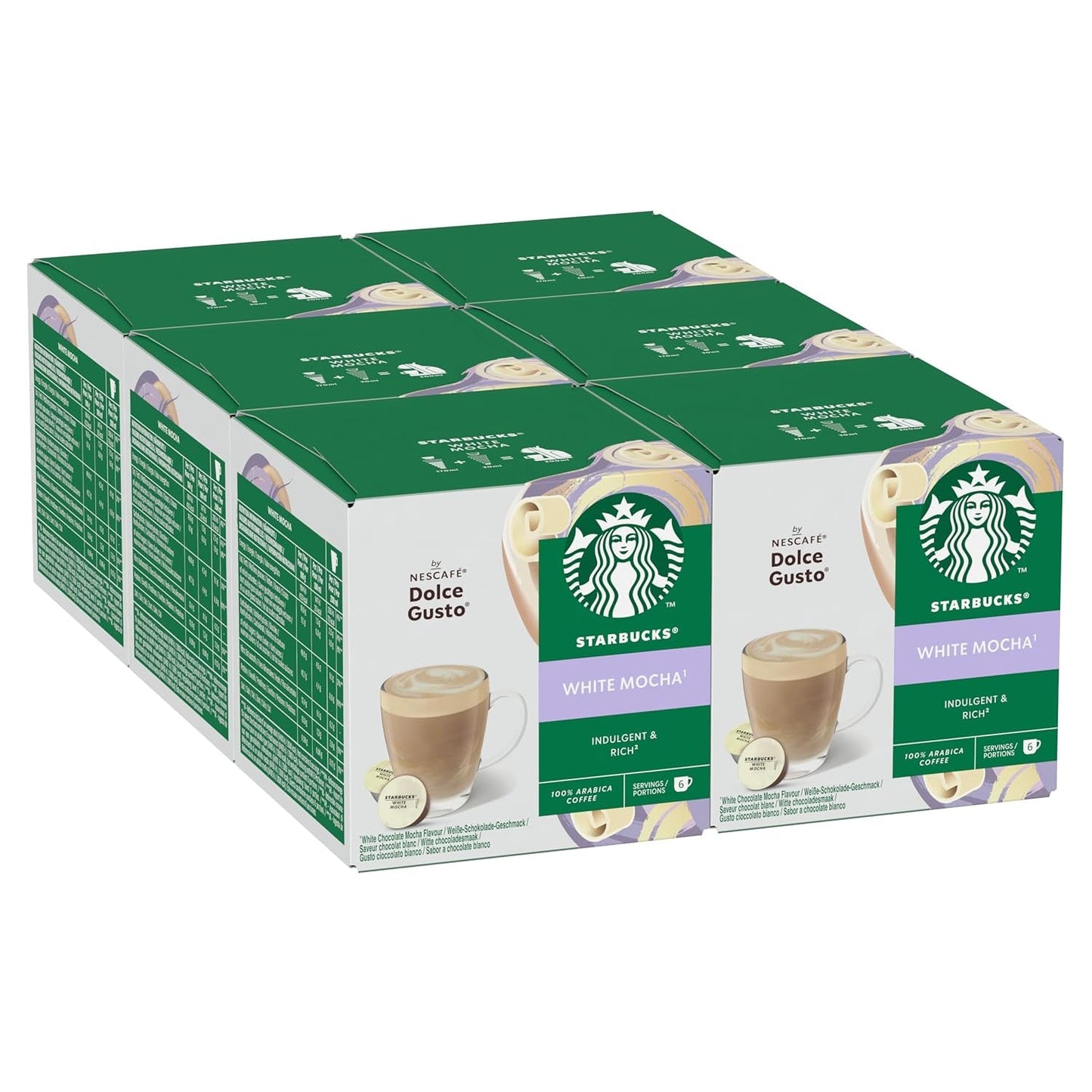 STARBUCKS White Mocha od Nescafé Dolce Gusto Kaffeekapseln 6 x 12 (72 Kapseln)