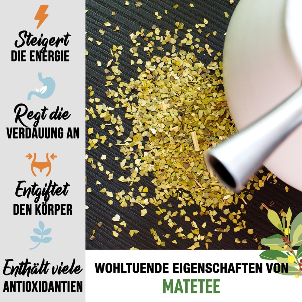 ORIGEENS BIO YERBA MATE S CITRONEM A ZÁZVOREM 200 G - Energizující čaj I Organický čaj Yerba Maté, nepražený, listy, bez stonků a prachu