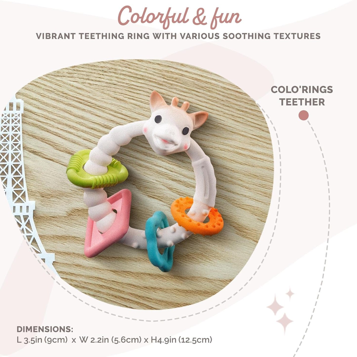 Sophie Girafa – Colors Teething Ring byla 1 jednotka 010120
