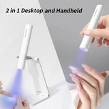 Denabuty UV lampa na gelové nehty, Mini U V LED lampa na výměnu nehtů se stojánkem Tragbare Malá UV lampa na nehty na gelové nehty, pro Aushärten Von Nagelkleber & Nail Tips bílá