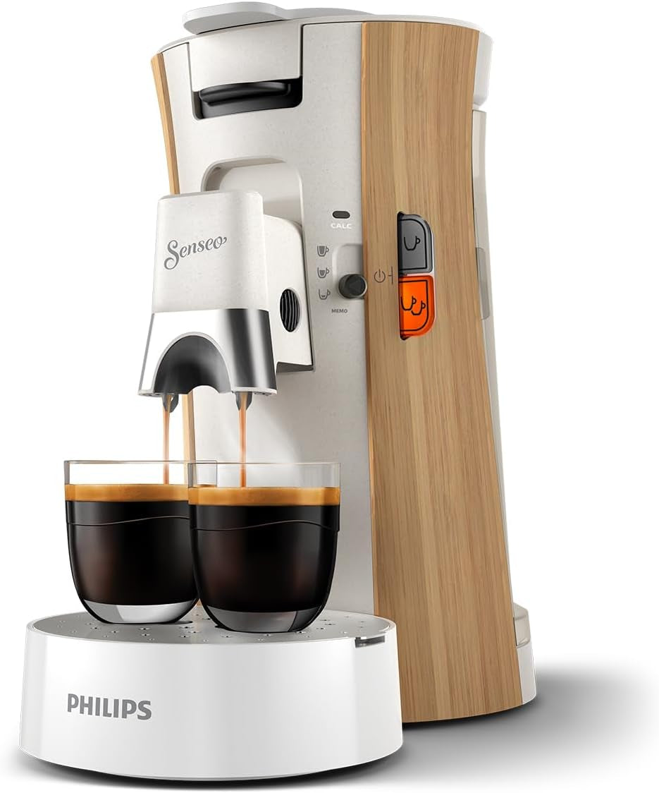 Espresso kávovar s kapslemi PHILIPS Senseo Select - Intensity Plus, s funkcí Memo na 3 kávové speciality, Crema Plus, ekologický výrobek, vysoká kvalita, hedvábně bílá (CSA240/05)