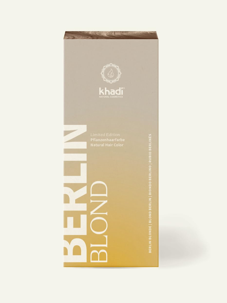 khadi BERLIN BLOND rostlinná barva na vlasy - obarví vlasy v chladném šedo-blond odstínu - přírodní barva na vlasy 100% rostlinná, přírodní a veganská - 100g Barva na vlasy Naty Shop Výchozí název