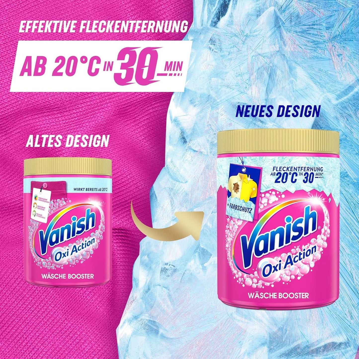 Vanish Oxi Action Powder Pink - 1,125 Kg - prášek na odstranění skvrn a zlepšení prádla bez chlóru - na barevné prádlo Prací prostředky Naty Shop