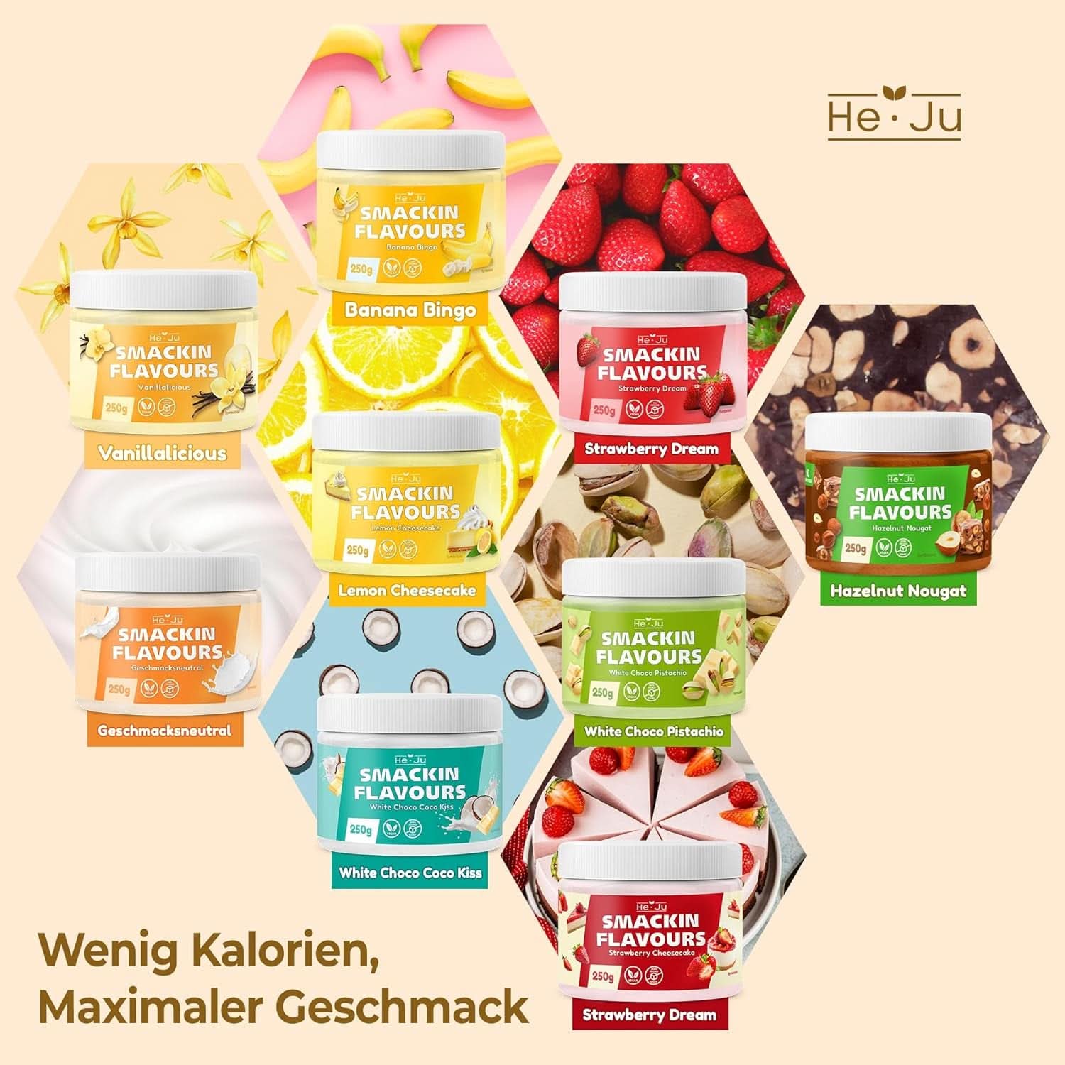 He-Ju, prášek s příchutí bílé čokolády a pistácií, 250 gramů Naty Shop Flavors