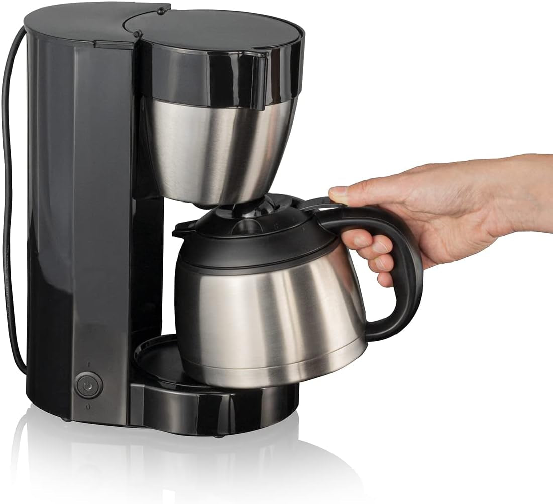 Espresso kávovar Cloer 5009 Keep Warm Filter pro až 8 šálků 800 W s izolovanou karafou z nerezové oceli 1x4 filtrační šálek černý