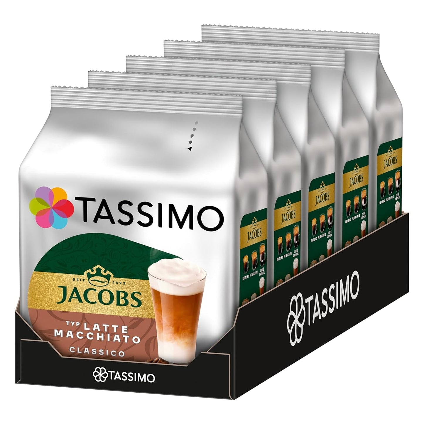 Tassimo Kapseln Jacobs Type Latte Macchiato Classico, 5 x 8 polštářků, 40 kávových kapslí