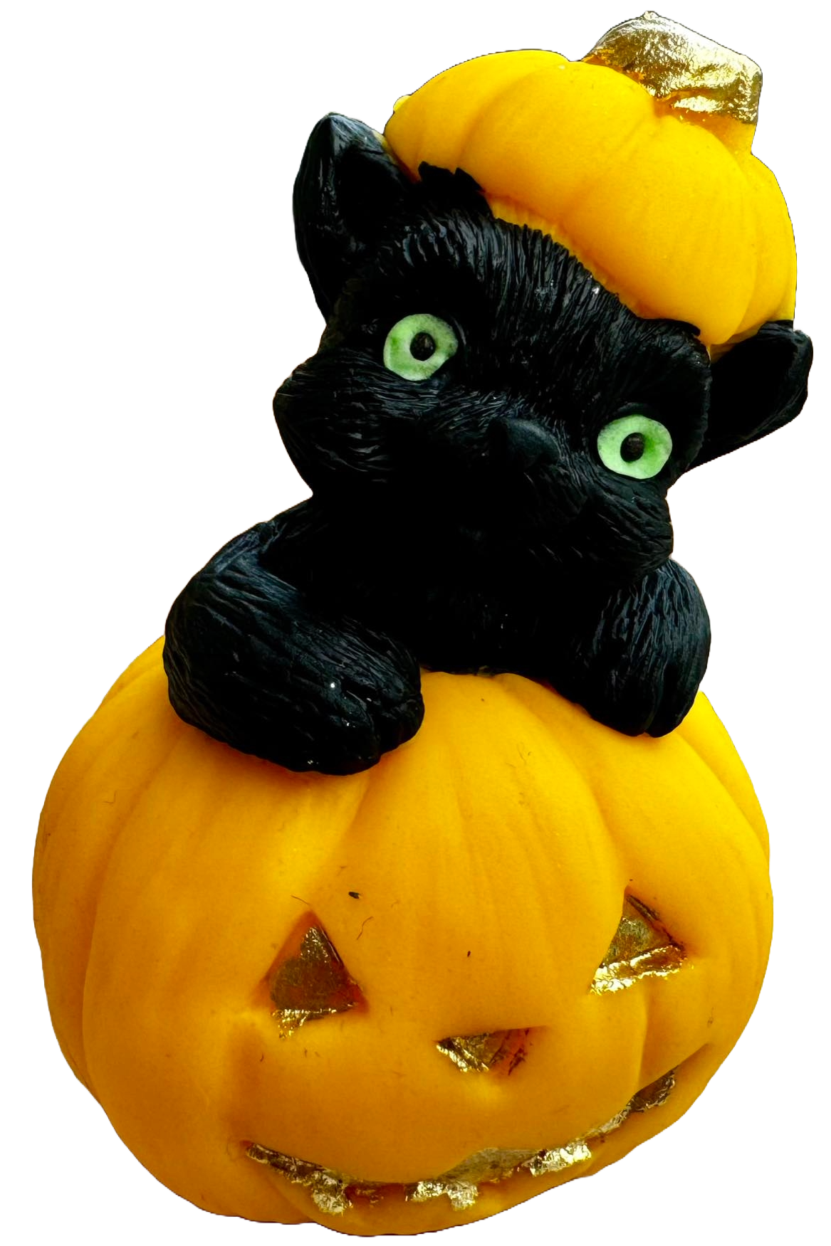 Dekorace z jedlé cukrové pasty, dýně a černá kočka na Halloween Dekorace z cukrové pasty Naty Shop