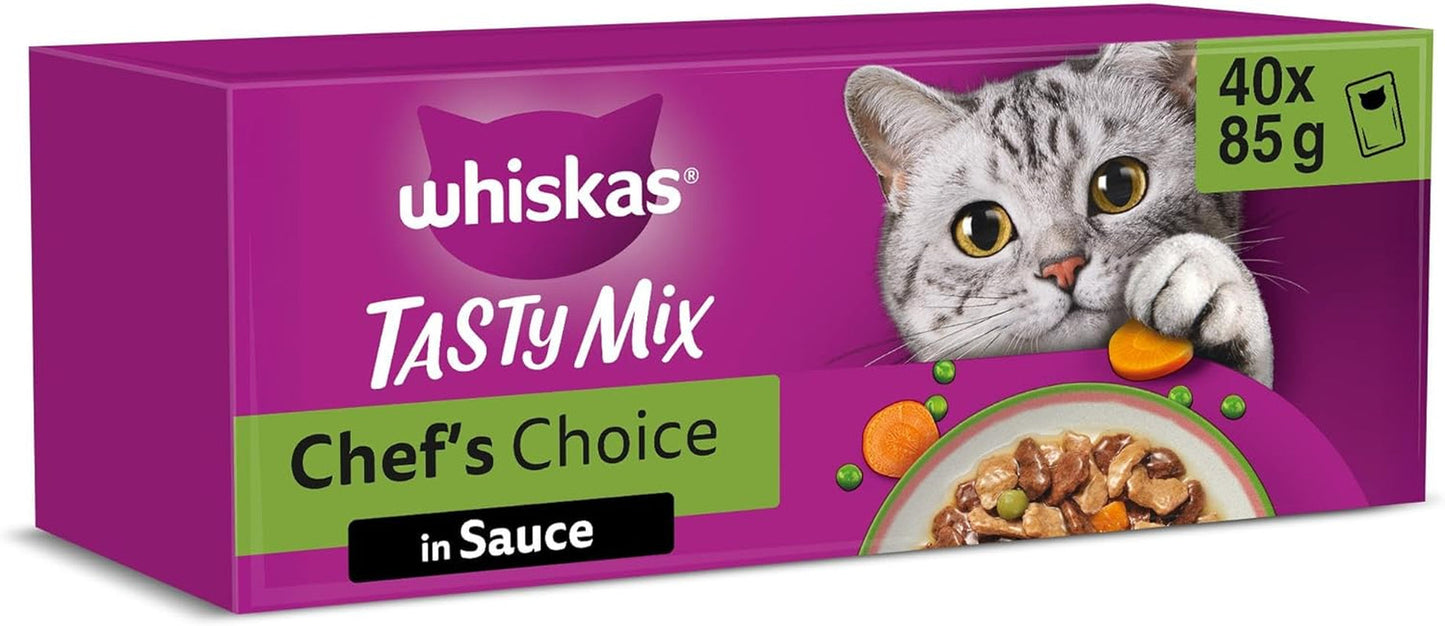 CHUTNÁ MIX WHISKAS Nassfutter v omáčce für Katzen 40 x 85 g Chef's Choice