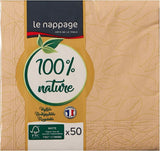 Le Napage 50 bavlněné ubrousky 25 X 25 cm, 3 vrstvy, FSC bílé