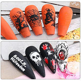 JMEOWIO Šablony na razítkování nehtů Halloween 6 Stück Nagelstempel Šablony Nail Art Dekorace Nageldesign Zubehör Böse Gruselige Kürbis-Geisterhexe