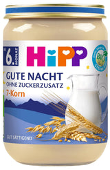 HiPP Bio Good Night se 7 cereáliemi (6 x 190 g), dětská výživa od 6 měsíců, bez přidaného cukru, velmi sytí, nejlepší bio kvalita