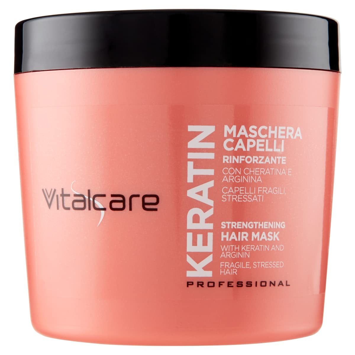 | Keratin - Posilující maska na vlasy pro lámavé a poškozené vlasy s keratinem a argininem pro silnější a jemnější vlasy 4 x 500 ml Naty Shop Hair Mask