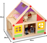 Loutky Wooden Toys - Dřevěný domeček pro panenky s nábytkem a panenkami - 11 kusů Domky pro panenky Naty Shop