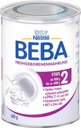 BEBA kojenecká výživa pro předčasně narozené děti, fáze 2 – předčasně narozené děti po propuštění z nemocnice, dětská výživa, dětské mléko v prášku, 1 balení (1 x 400 g)